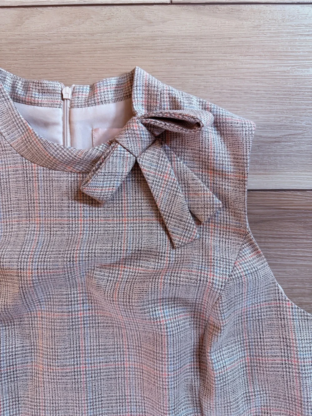 Gal Meets Glam Philippa Dress Plaid Drop Waist Size 6 Preppy Tie Neck Flounce - Picture 4 of 7
